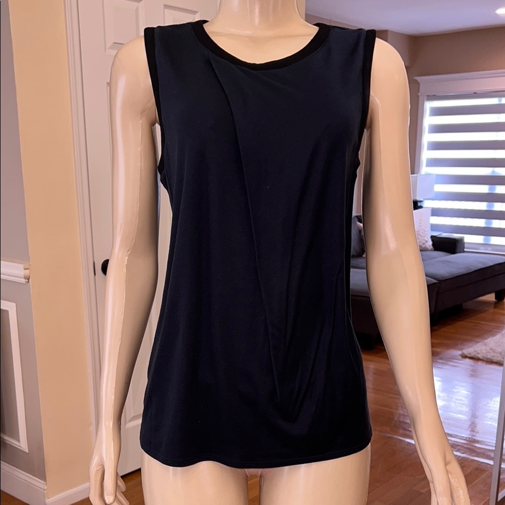 Helmut Lang navy blue and Black Sleeveless Fitted Muscle Tee
